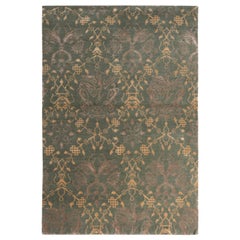 Rug & Kilim's Traditional European Style Rug Green and Gold Pictorial Pattern