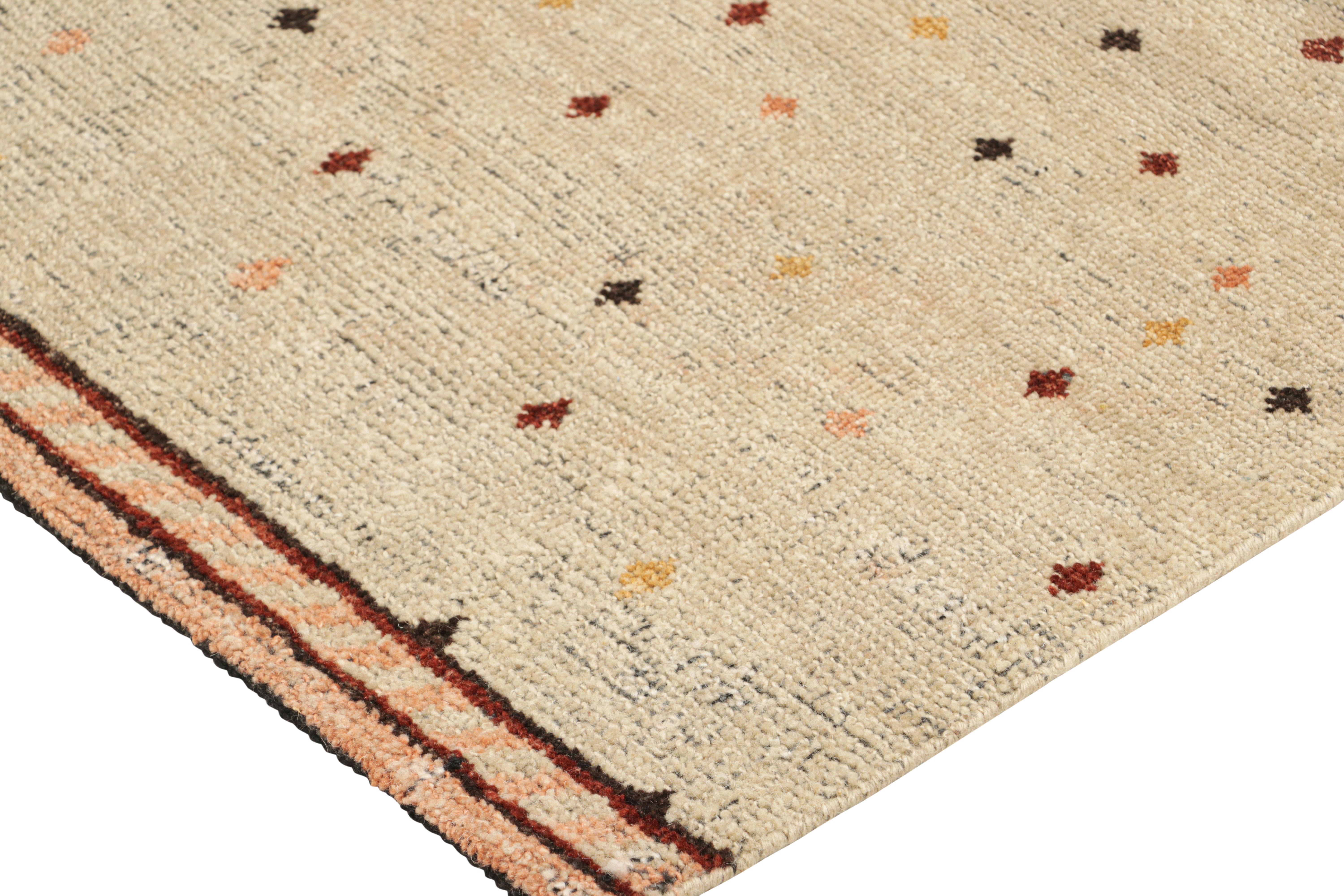 Modern Rug & Kilim’s Traditional Geometric Rug in Beige-Brown Tones For Sale