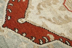 Rug & Kilim’s Transitional Custom Rug Sample in Blue, Cream and Red Medallion