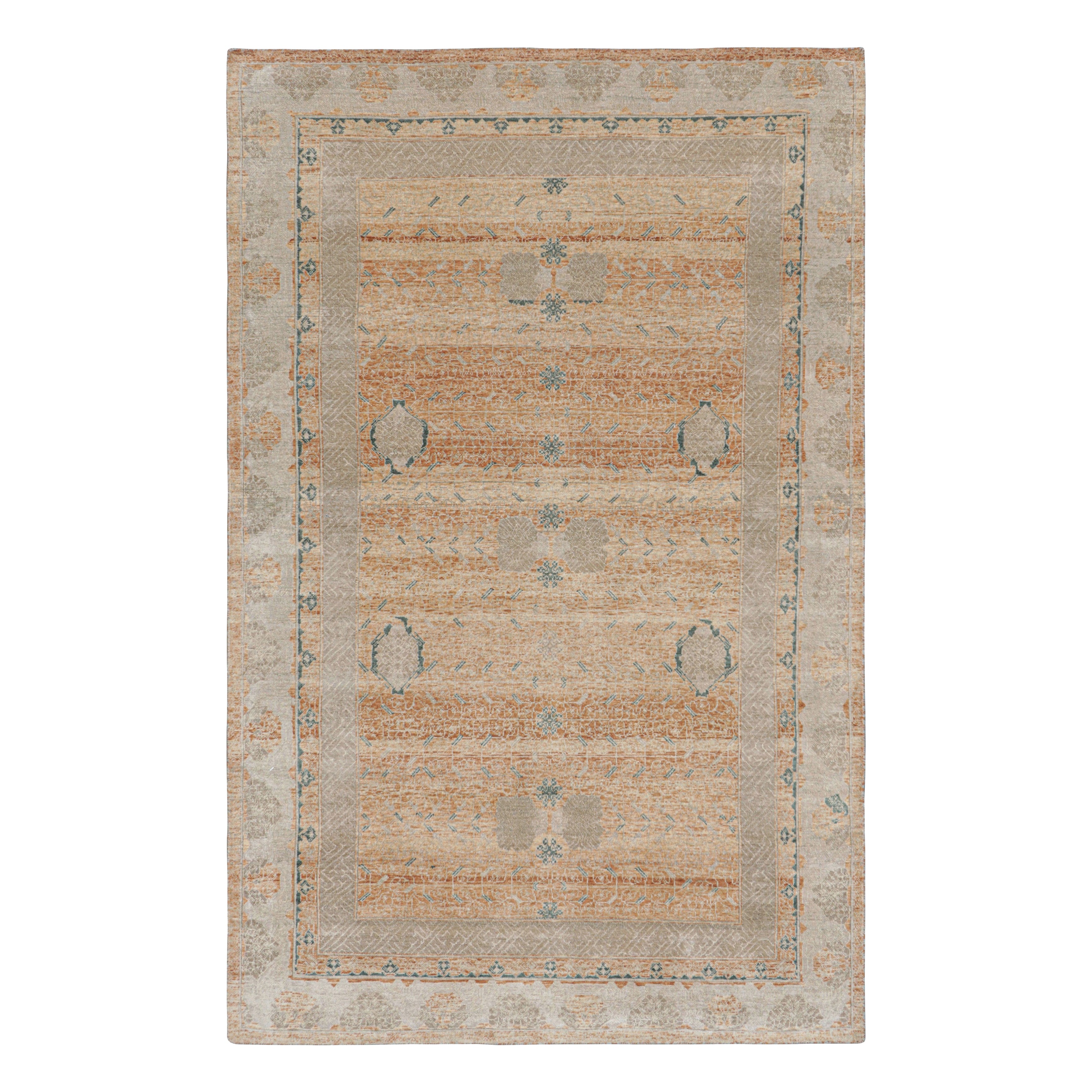 Rug & Kilim: tappeto di transizione in arancione e grigio con motivi geometrici