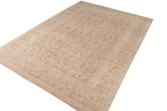 Rug & Kilim’s Transitional Style Rug in Beige-Brown All over Floral Pattern