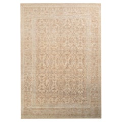 Alfombra de estilo transicional Rug & Kilim de color beige-marrón con estampado floral integral