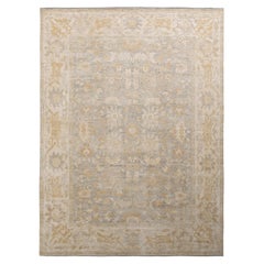 Rug & Kilim’s Transitional Style Rug in Beige-Brown All over Floral Pattern