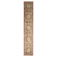 Rug & Kilim’s Transitional Style Rug in Beige-Brown and Red Medallion Pattern