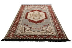 Rug & Kilim’s Transitional Style Rug in Blue and Red Medallion Pattern