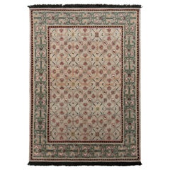 Tapis & Kilims Tapis de style transitionnel en vert et bleu à motifs floraux sur toute la surface