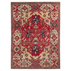 Rug
Kilim
s Transitional Style Teppich in Rot und Beige-Braun mit Blumenmuster