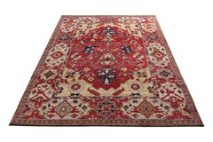 Tapis & Kilims Tapis de style transitionnel à motifs floraux rouges et beiges