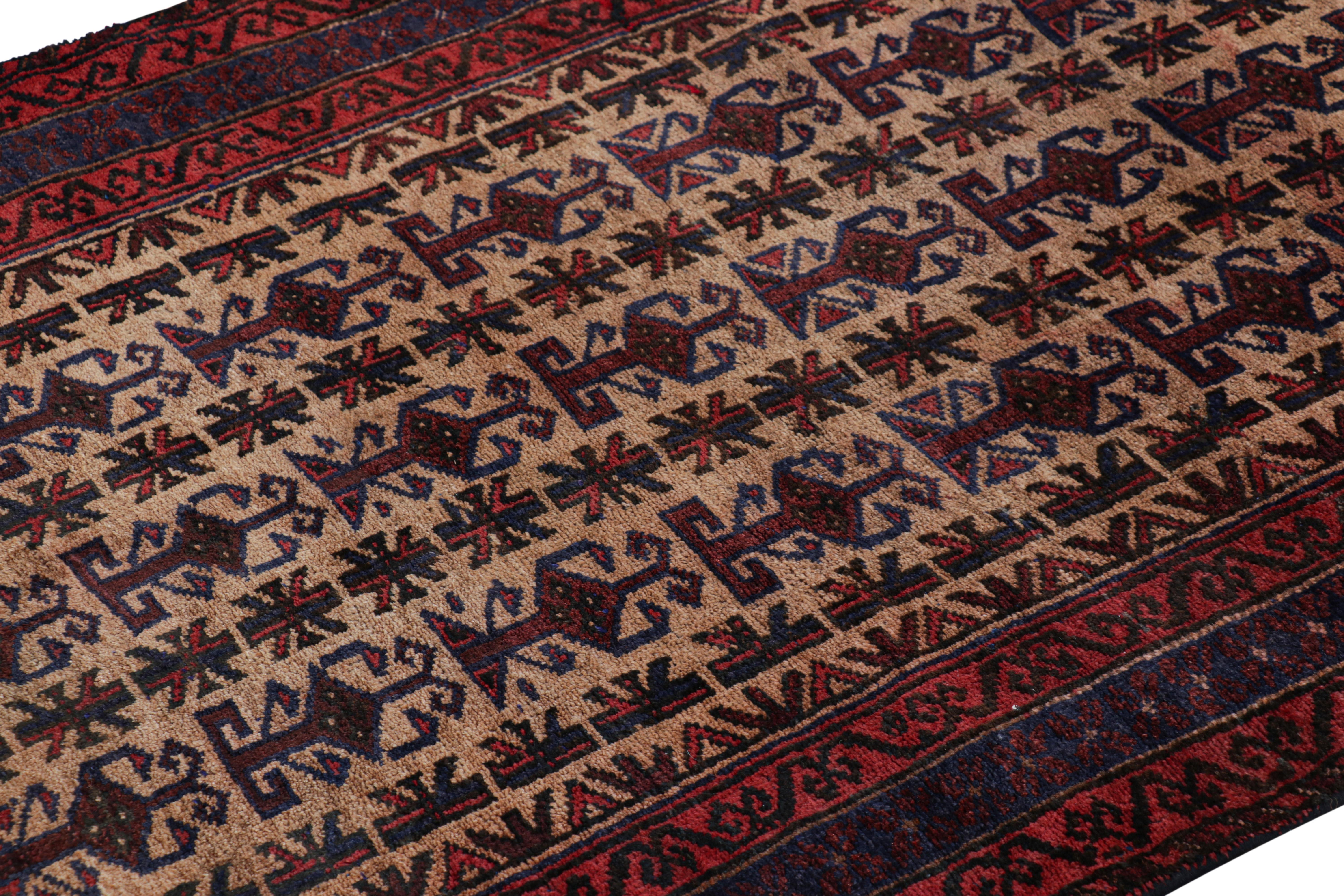 Hand knotted in wool, this 3x5 modern geometric rug represents a new line of tribal carpets in the Modern Classics Collection by Rug & Kilim. Each piece represents the work of women weavers in Afghanistan, preserving the rich tradition of their