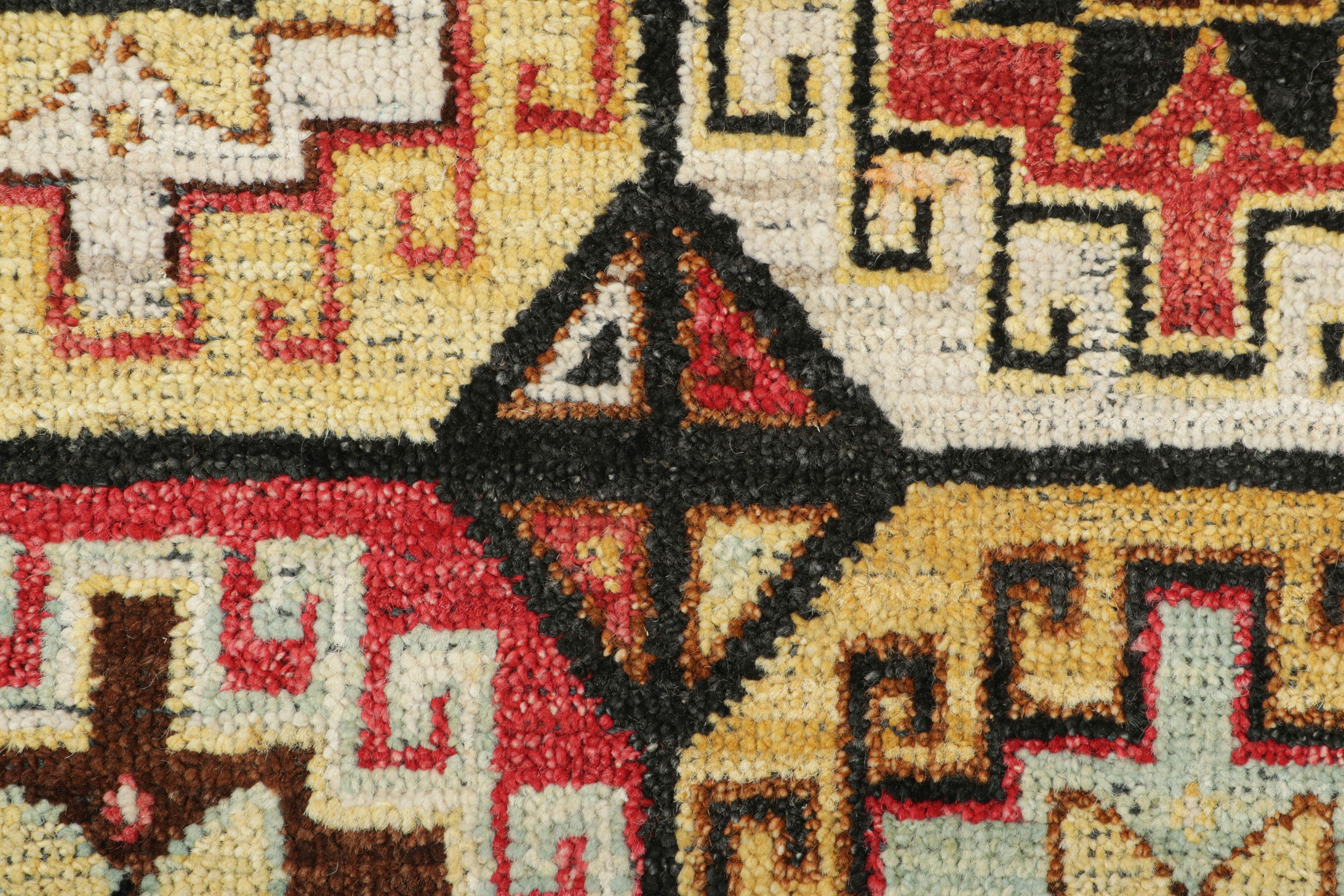 Indiano Campione di tappeto tribale personalizzato Rug & Kilim con medaglioni e motivi geometrici in vendita