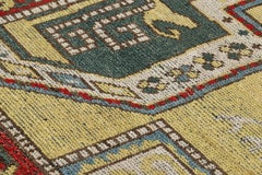 Rug & Kilim’s Tribal Custom Rug Sample with Red and Gold Geometric Patterns