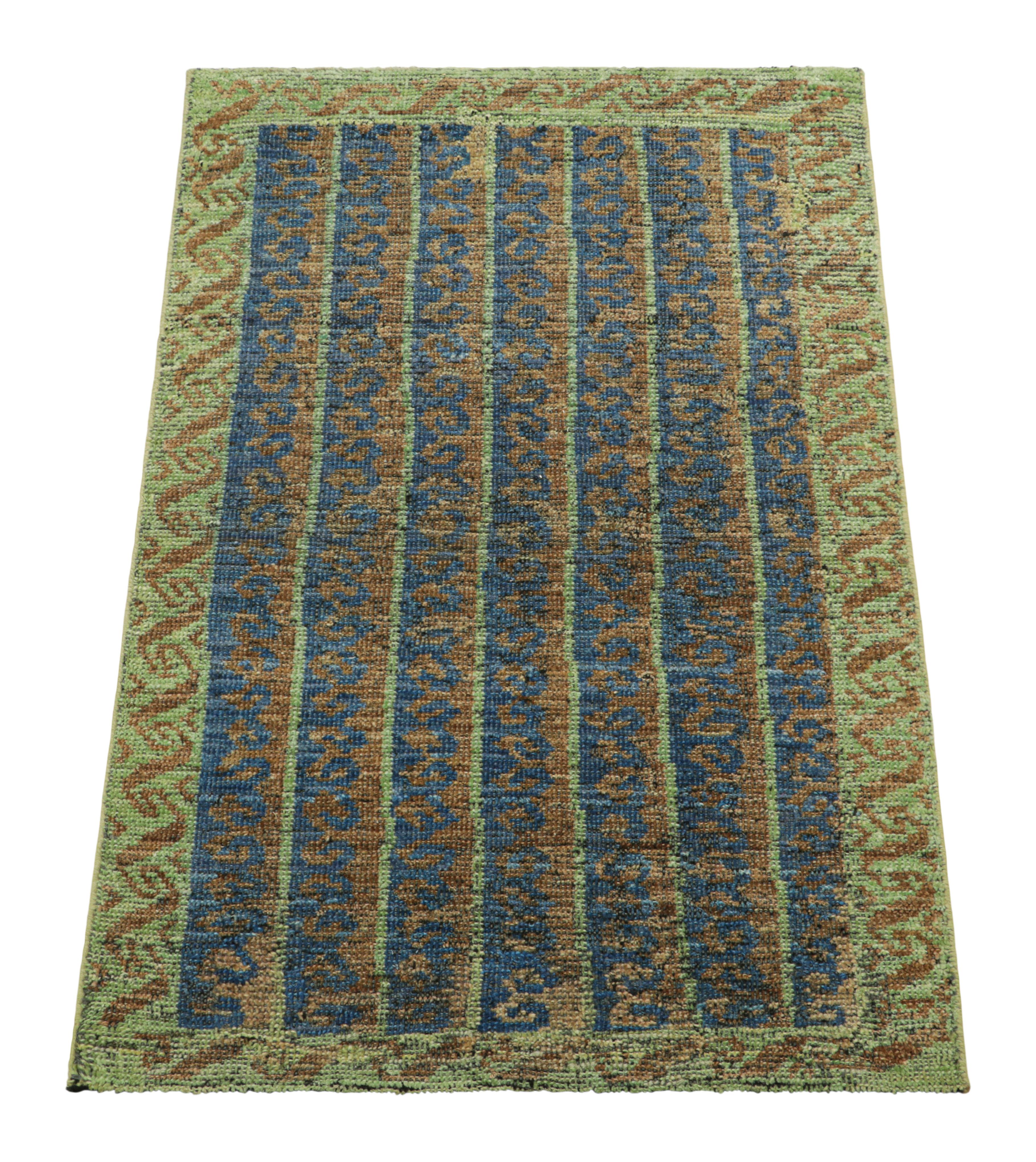 Hand-knotted in wool, this 2x3 rug is a new addition to the Burano Collection by Rug & Kilim—a bold and luxurious new exploration of important classics and period pieces.

On the Design: 

Admirers of the craft will note an inspiration from tribal