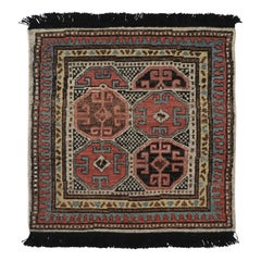 Rug & Kilim’s Tribal Square Rug with Primitivist Geometric Pattern and Medallion
