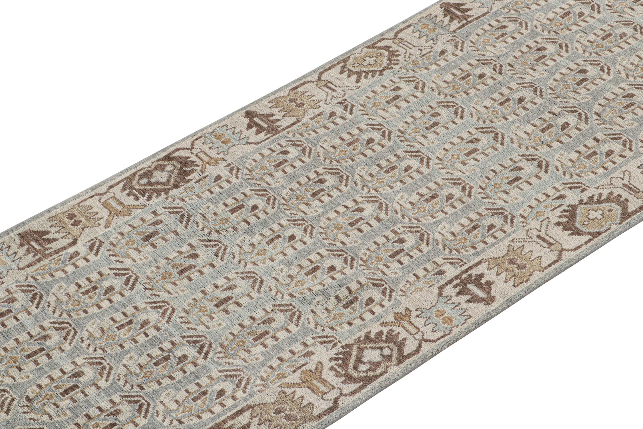 Indian Rug & Kilim’s Tribal-Style Custom Runner with Paisley Patterns For Sale