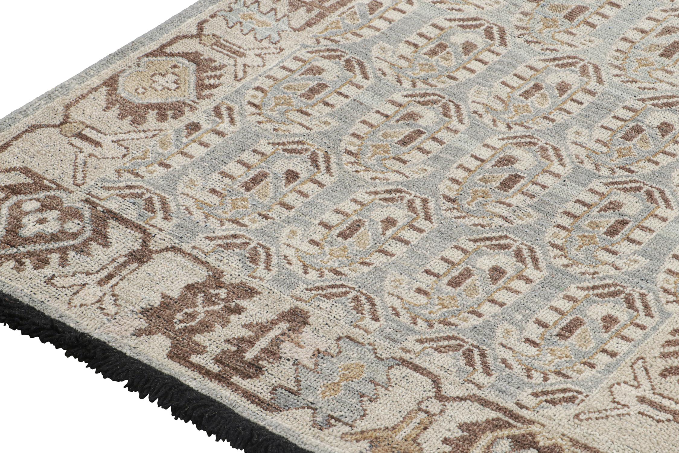 Hand-Knotted Rug & Kilim’s Tribal-Style Custom Runner with Paisley Patterns For Sale