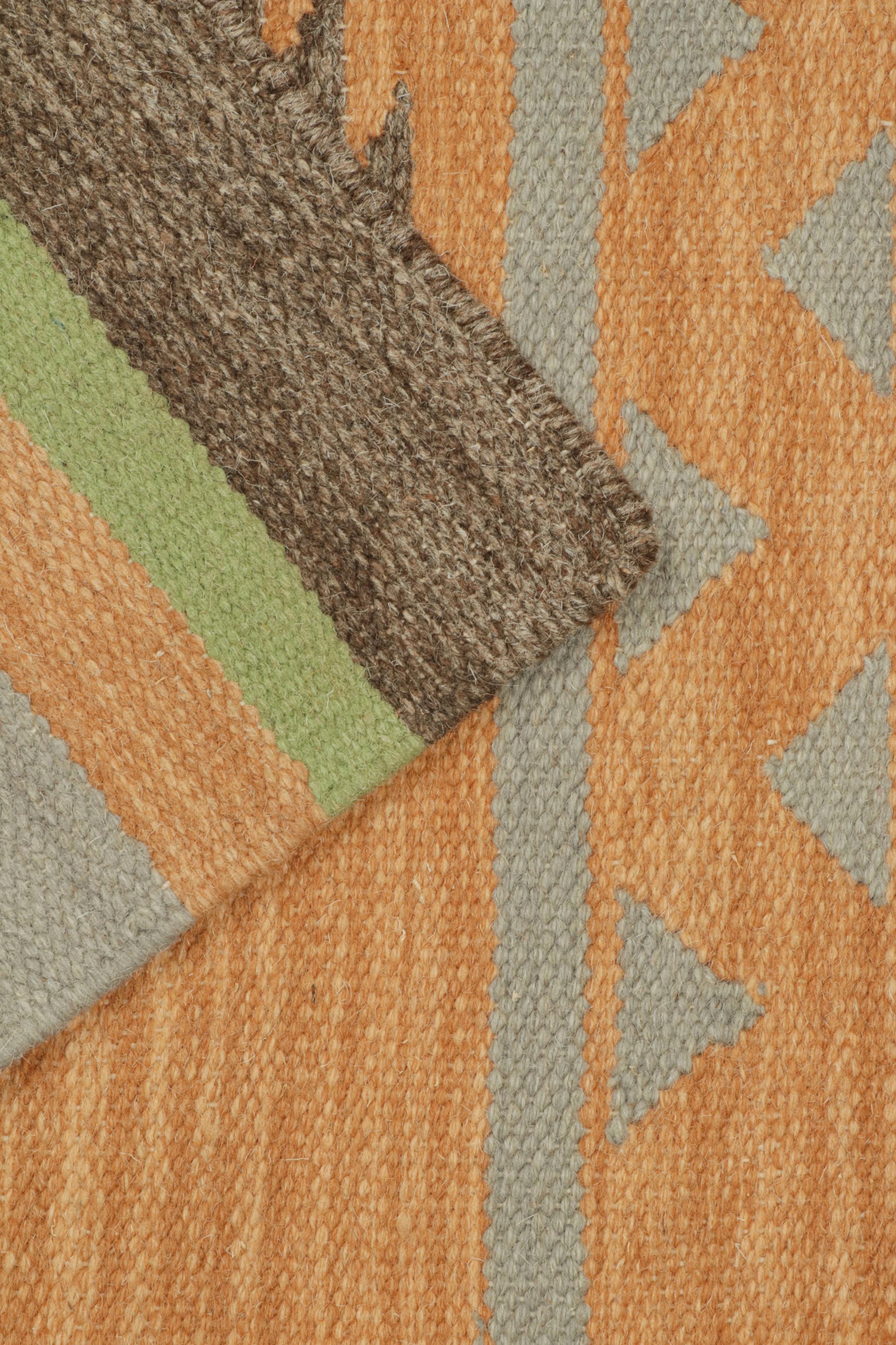 XXI secolo e contemporaneo Rug & Kilim: Kilim in stile tribale in oro con motivi grigi e neri in vendita