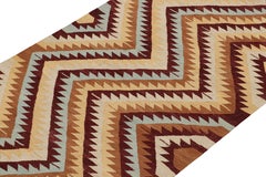 Rug & Kilim’s Tribal Style Kilim in Red, Blue and Beige-Brown Geometric Patterns