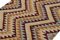 Rug & Kilim’s Tribal Style Kilim in Red, Blue and Beige-Brown Geometric Patterns