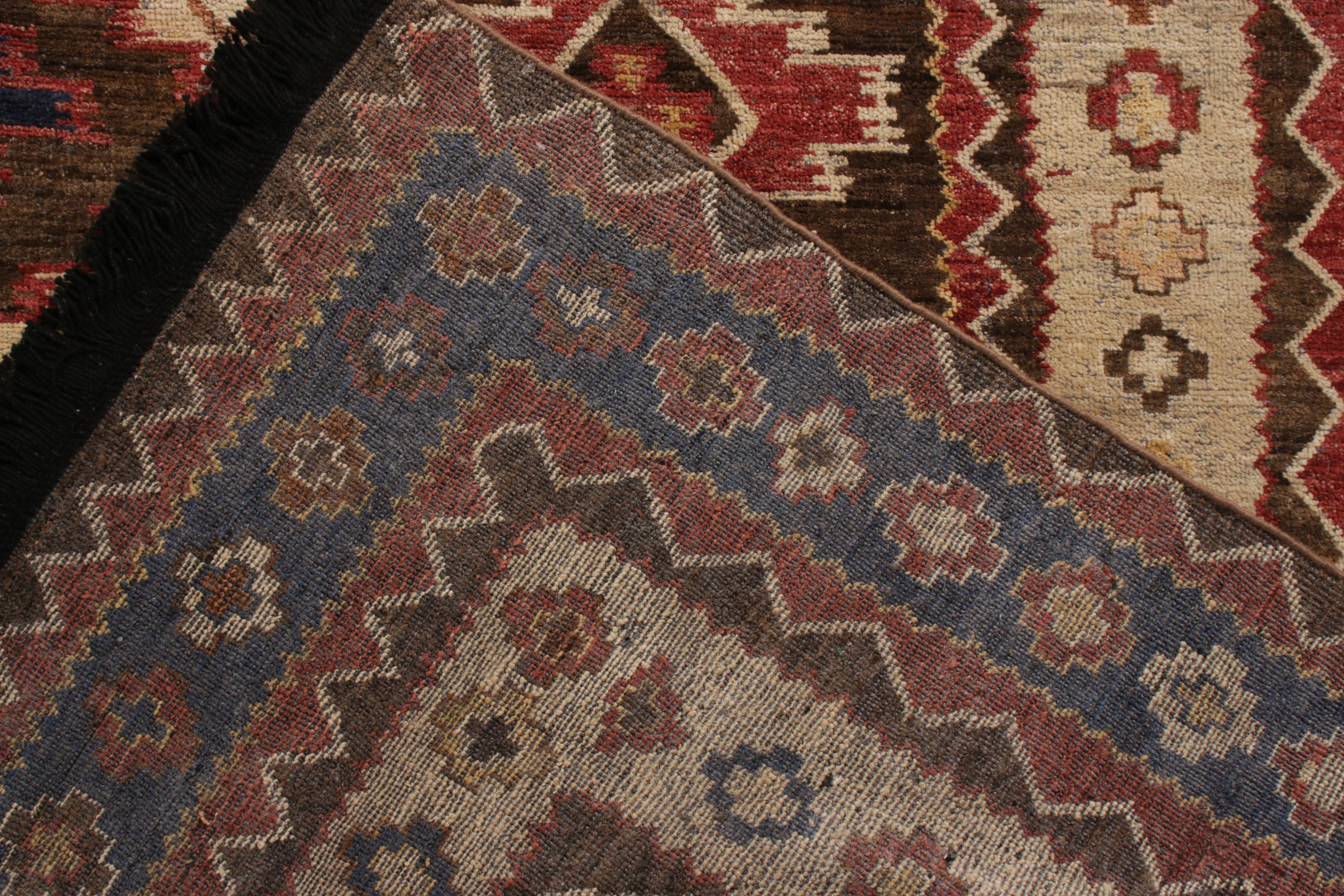 Annodato a mano Tappeto in stile tribale Rug & Kilim con motivo geometrico beige all over in vendita