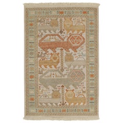 Rug & Kilim: Tappeto in stile tribale in beige-marrone, blu e rosso.