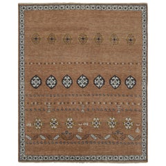 Rug 
Kilim
s Tribal Style Rug in Braun mit primitiven geometrischen Mustern