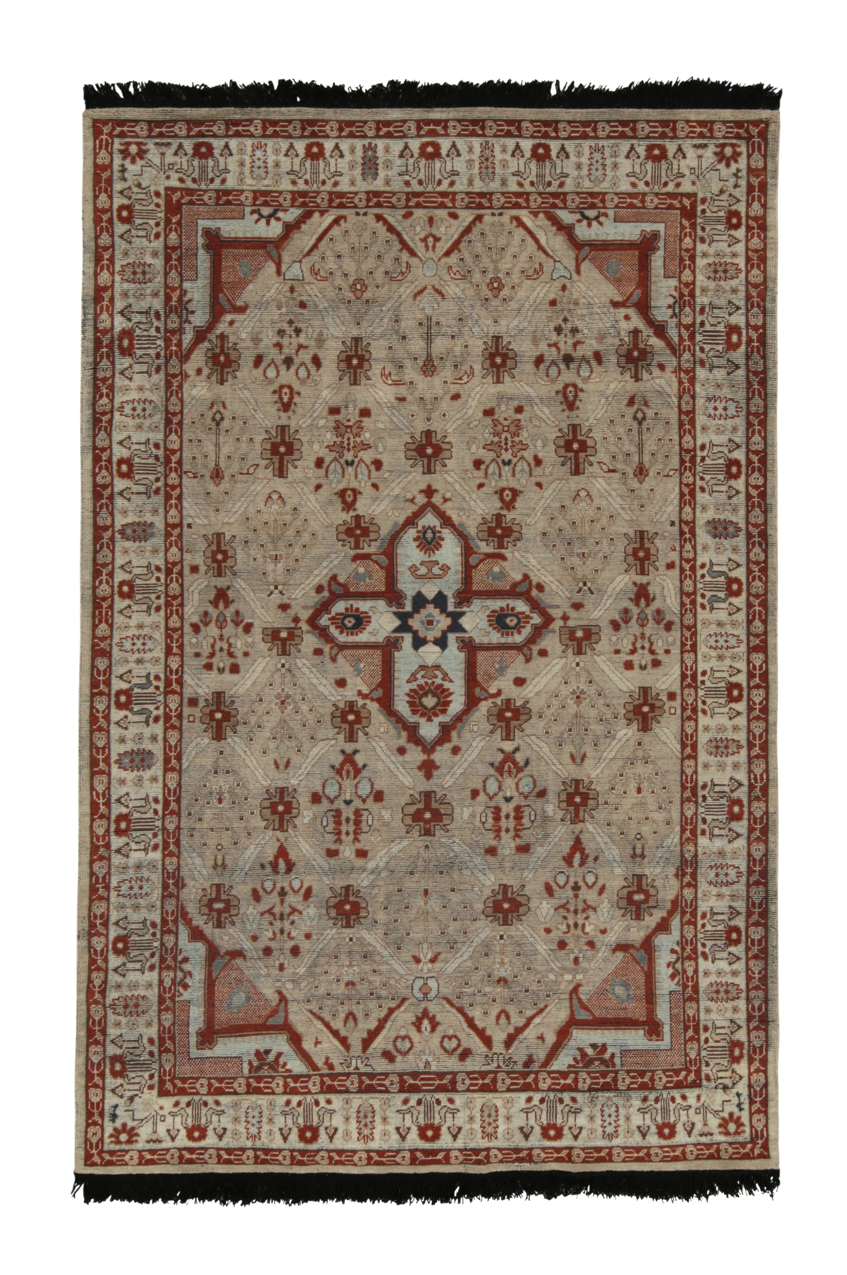 Rug & Kilim - Tappeto in stile tribale con motivi geometrici grigi, rossi e marroni