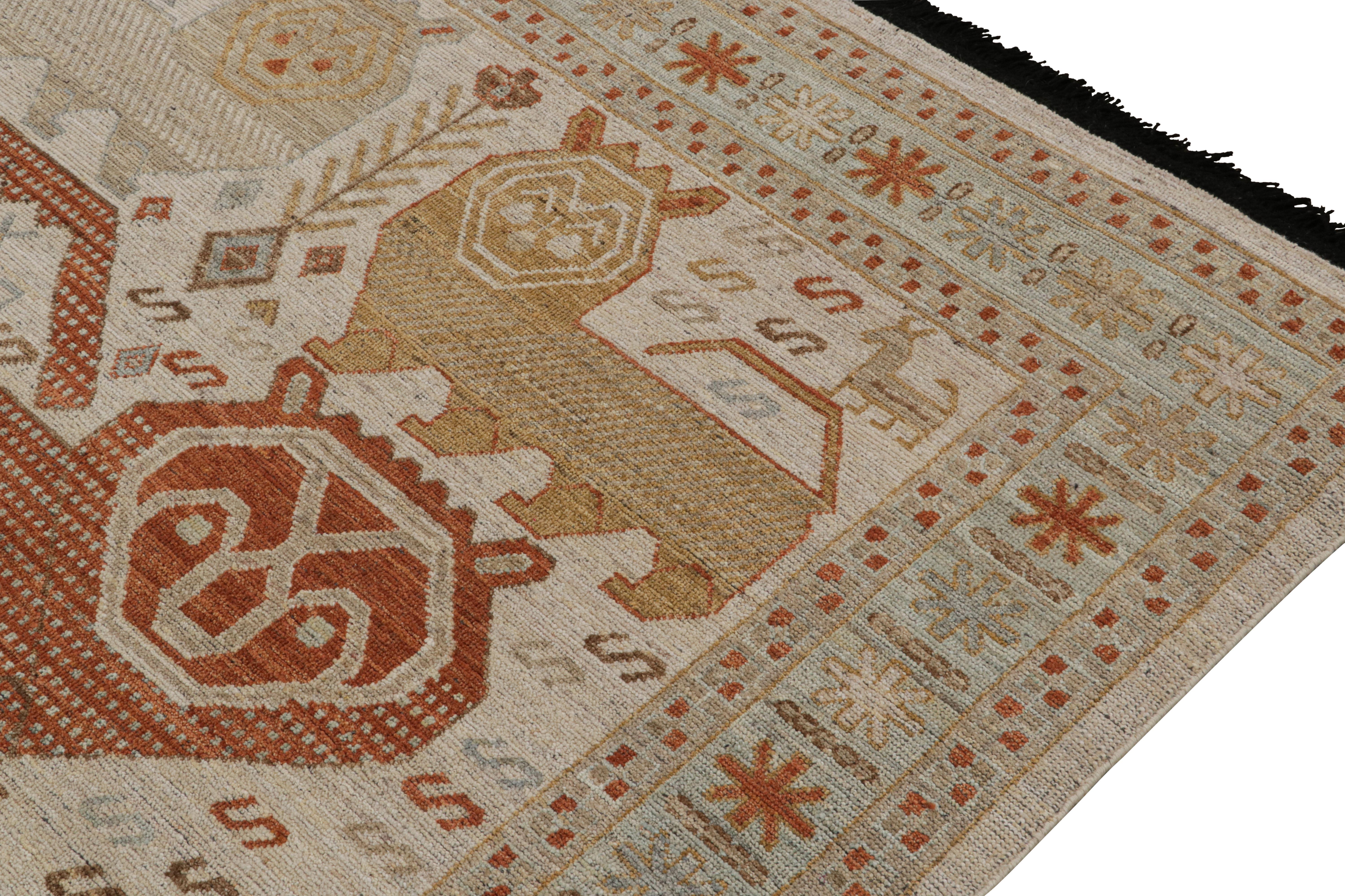 Indian Rug & Kilim’s Tribal Style Rug In Polychromatic Lion Pictorials For Sale