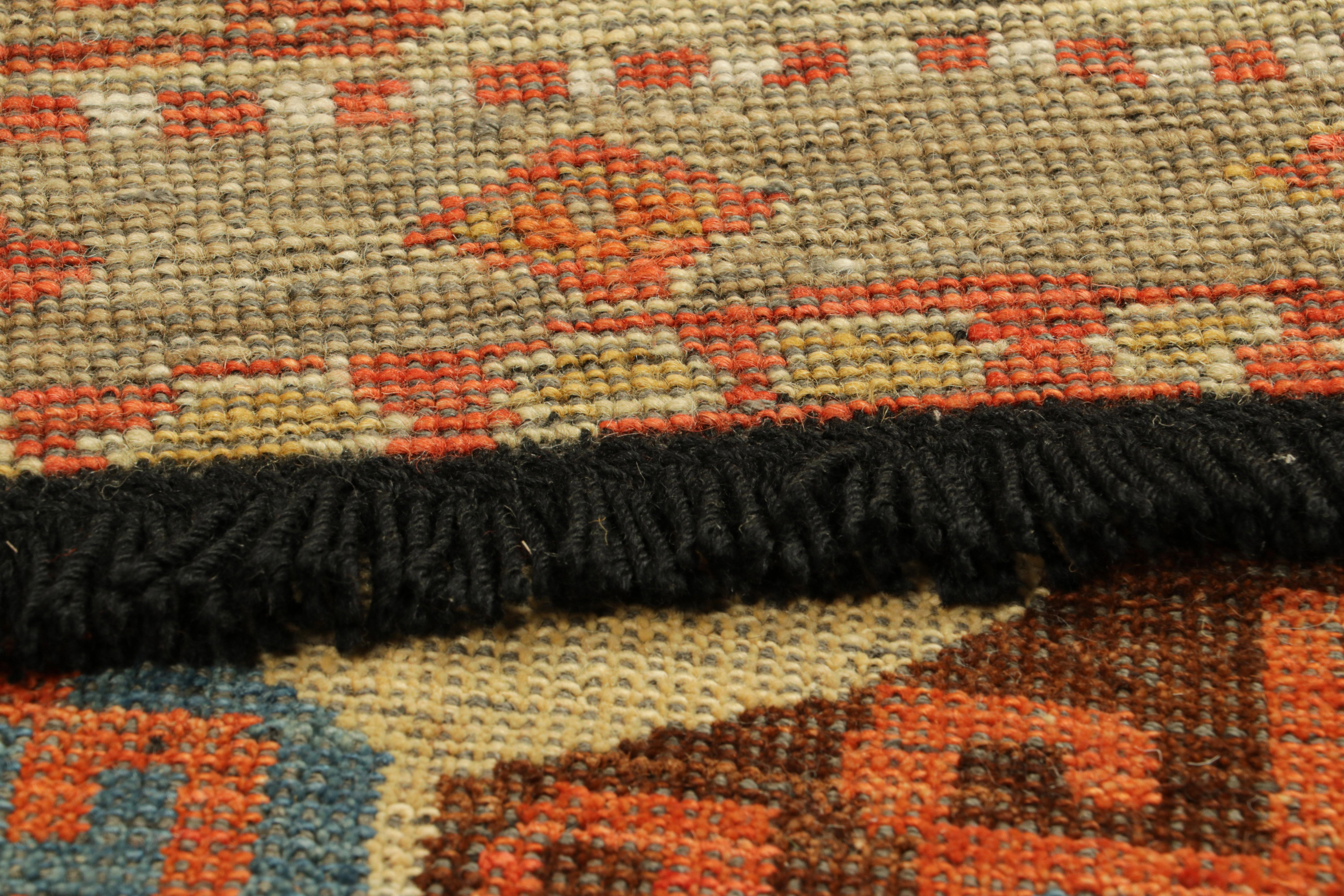 Wool Rug & Kilim’s Tribal Style Rug in Polychromatic Medallions & Geometric Patterns For Sale