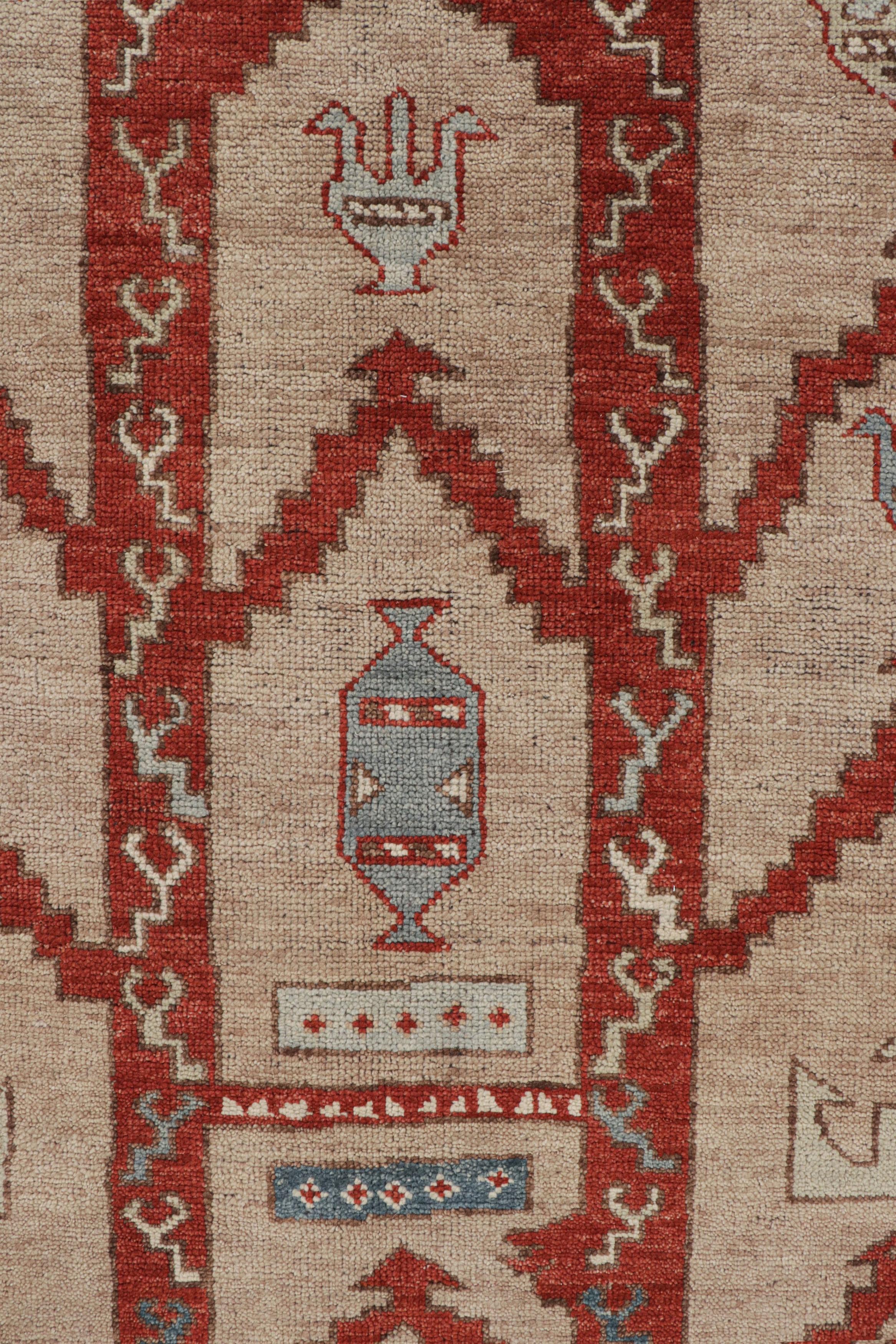 Rug & Kilim's Tribal Style Teppich in Rot und Beige-Braun mit geometrischem Muster im Zustand „Neu“ im Angebot in Long Island City, NY