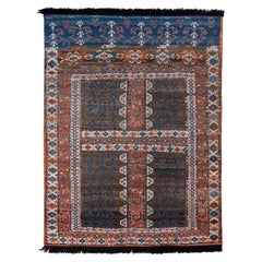 Rug & Kilim’s Tribal Style Rug in Red and Brown All Over Geometric Pattern