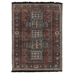 Rug & Kilim's Tribal Style Teppich in Rot, Blau und Schwarz Geometrische Muster