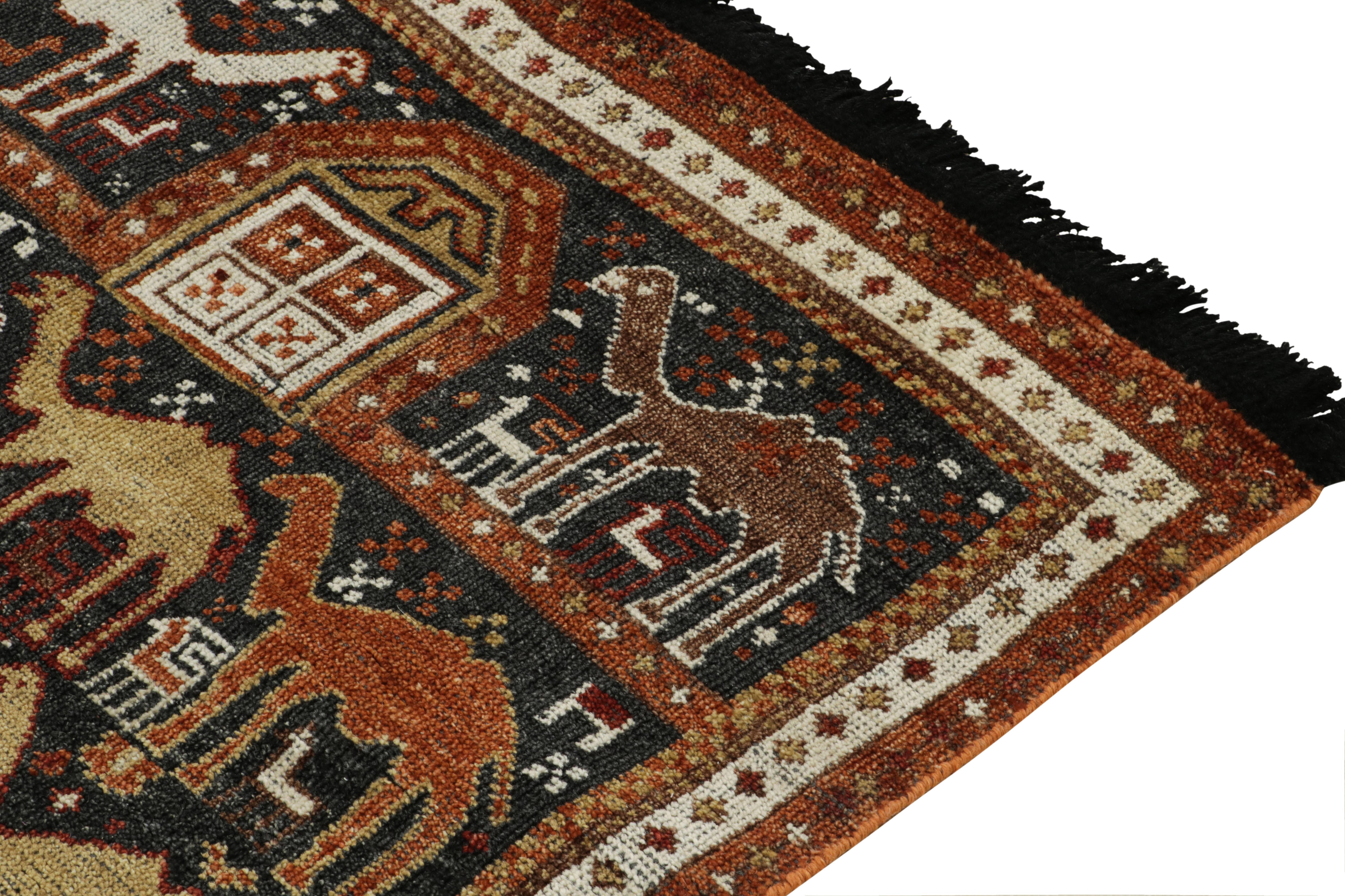 Tappeto in stile tribale Rug & Kilim in rosso, arancione e marrone, motivo pittorico In condizioni Nuovo in vendita a Long Island City, NY