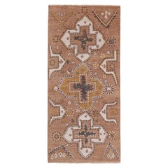 Rug & Kilim’s Tribal Style Rug in Rust with Gold and White Medallion Patterns
