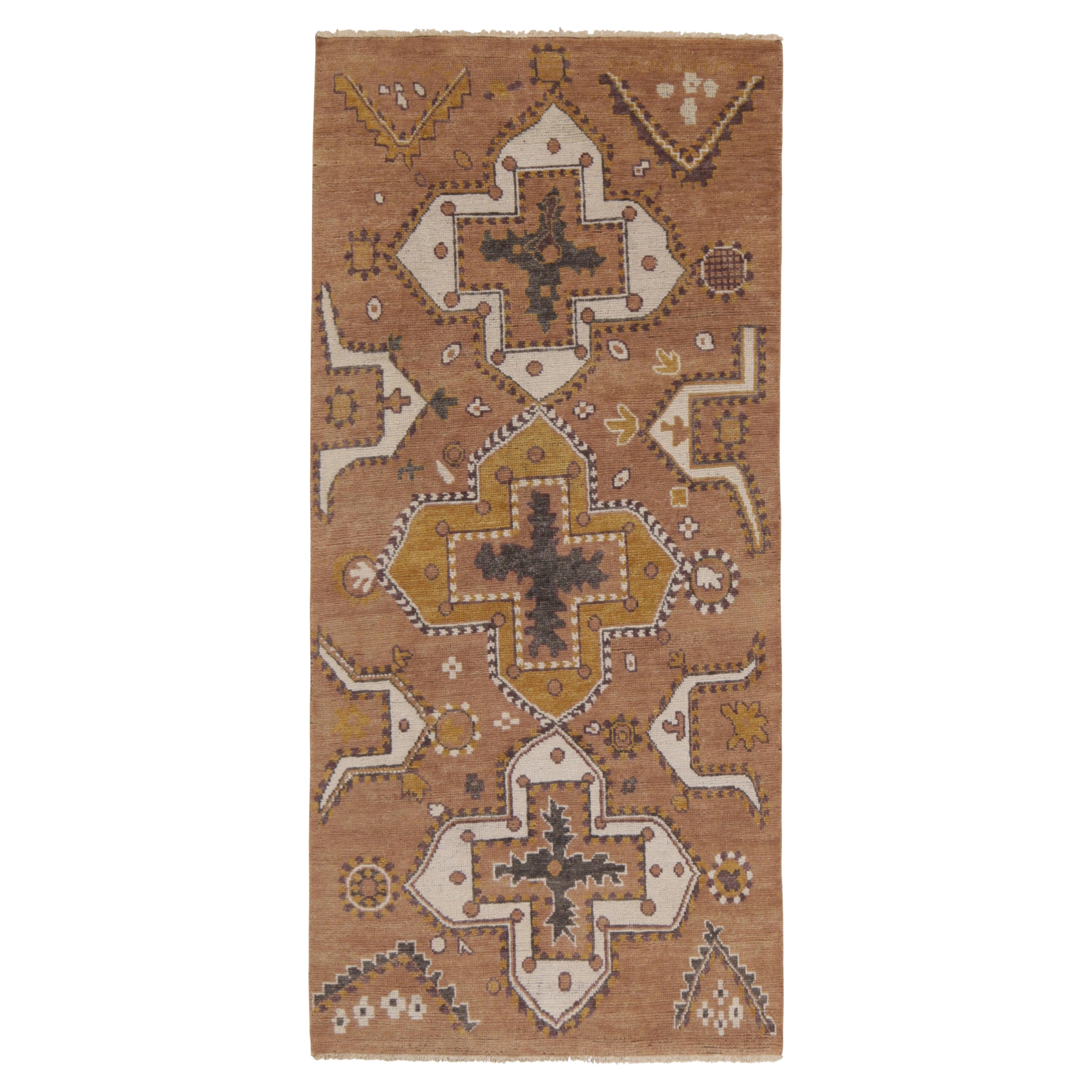 Antique Nepalese Rug with Modern Labyrinth Patterns in Rust and Brown ...