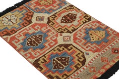 Rug & Kilim’s Tribal Style Rug with Primitivist Geometric Pattern and Medallions