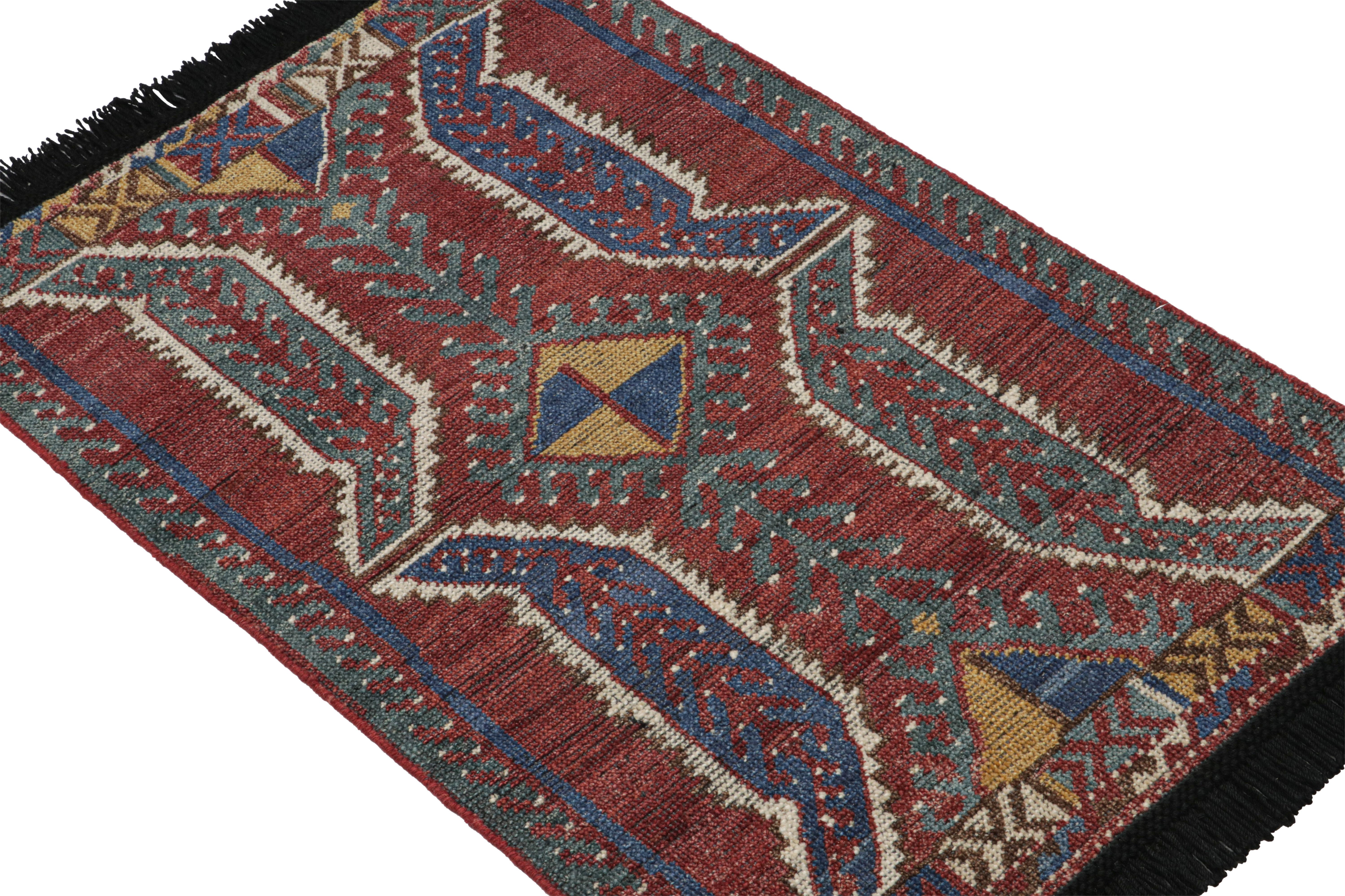 Inspired by antique tribal rugs of Turkish and Caucasian provenance, particularly in its love of medallions in the geometric Dyrnak-style, this 2x3 rug is hand-knotted in wool. 

On the Design: 

Particularly inspired by the nomadic tribal pieces,