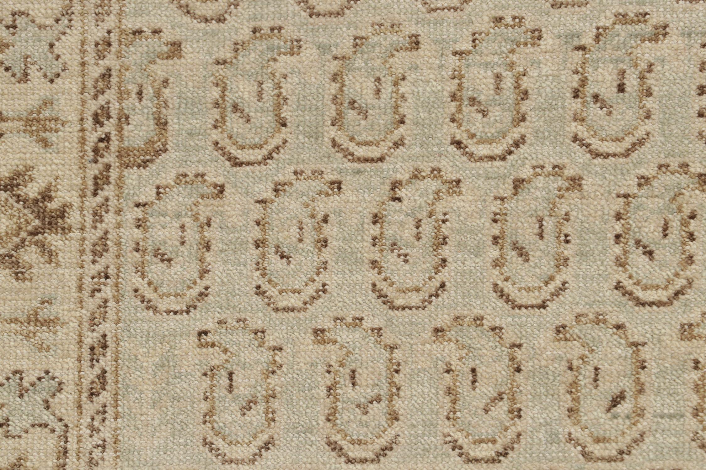 Traves de Mesa de Estilo Tribal de Rug & Kilim en Azul con Dibujos de Paisley en Marrón y Beige Siglo XXI y contemporáneo en venta