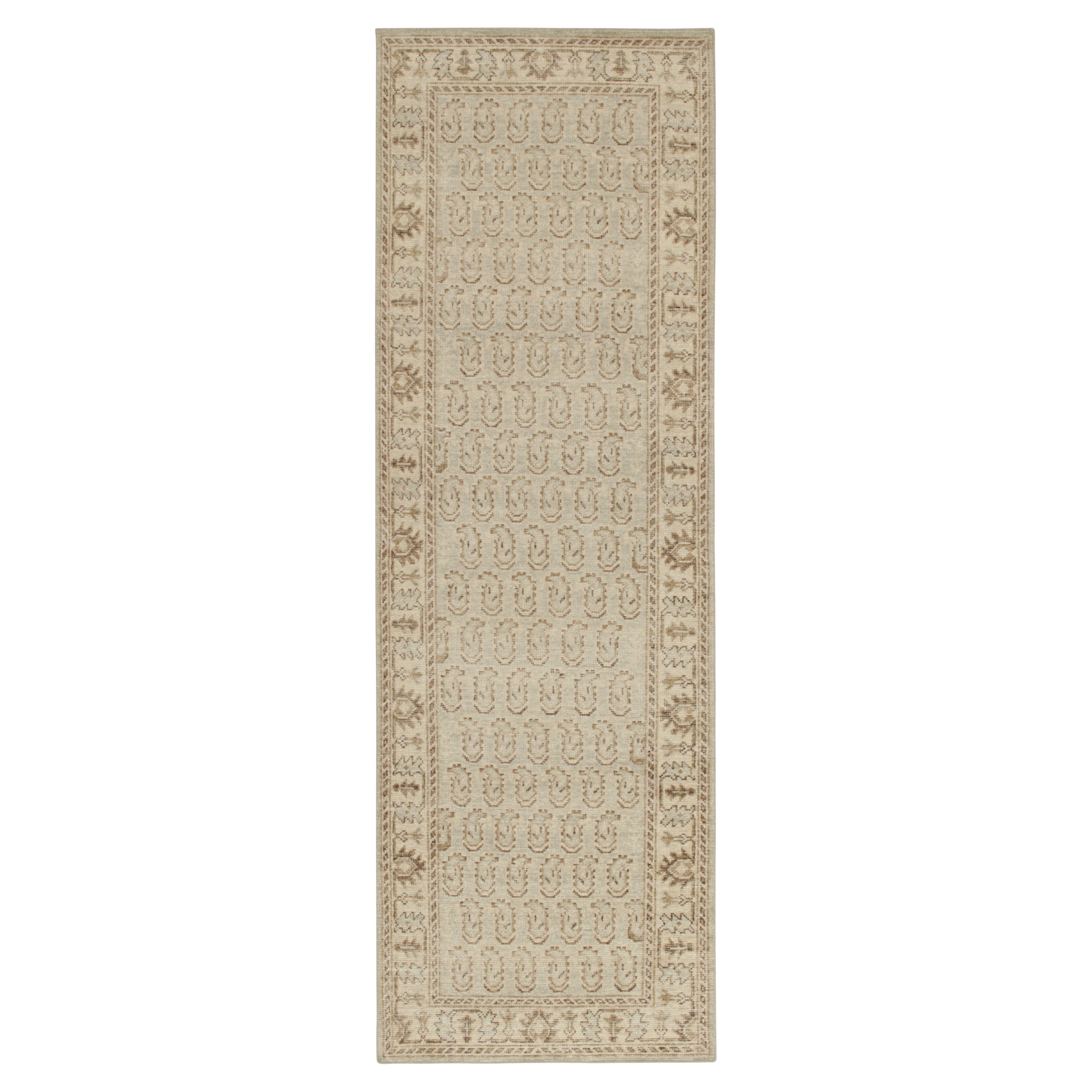 Runner in stile tribale di Rug & Kilim in blu con motivi paisley beige-marrone