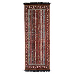 Tapis & Kilims - Tapis de style tribal à rayures rouges et bleues et motifs géométriques