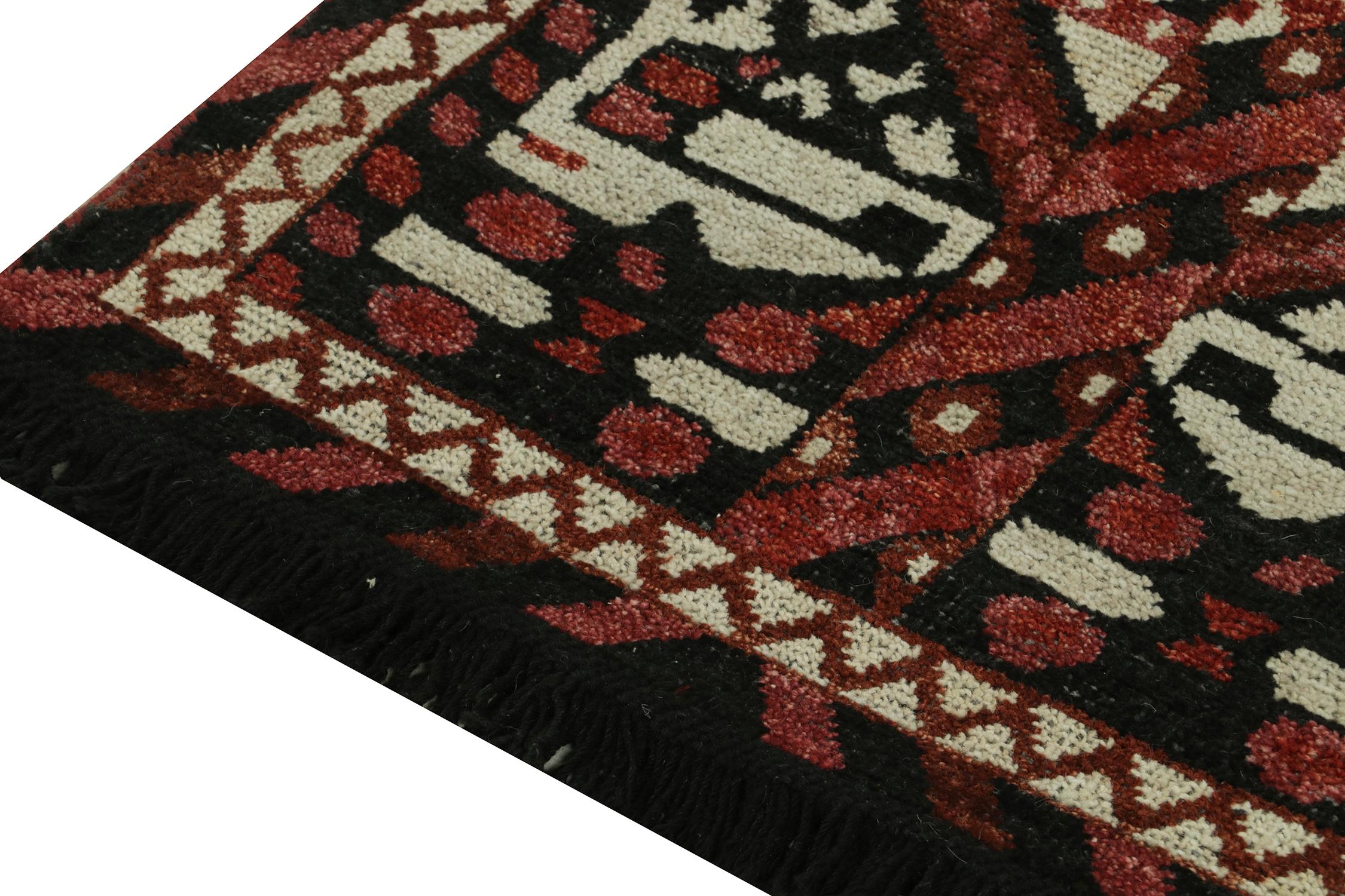 Rug & Kilim’s Tribal style runner in red, black and white geometric pattern In New Condition For Sale In Long Island City, NY