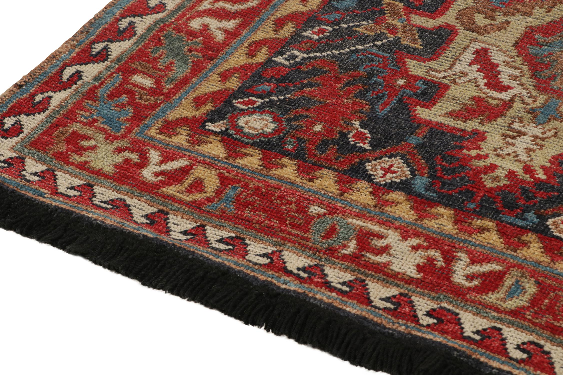 Rug & Kilim’s Tribal style runner in Red, Brown and Blue Patterns In New Condition For Sale In Long Island City, NY