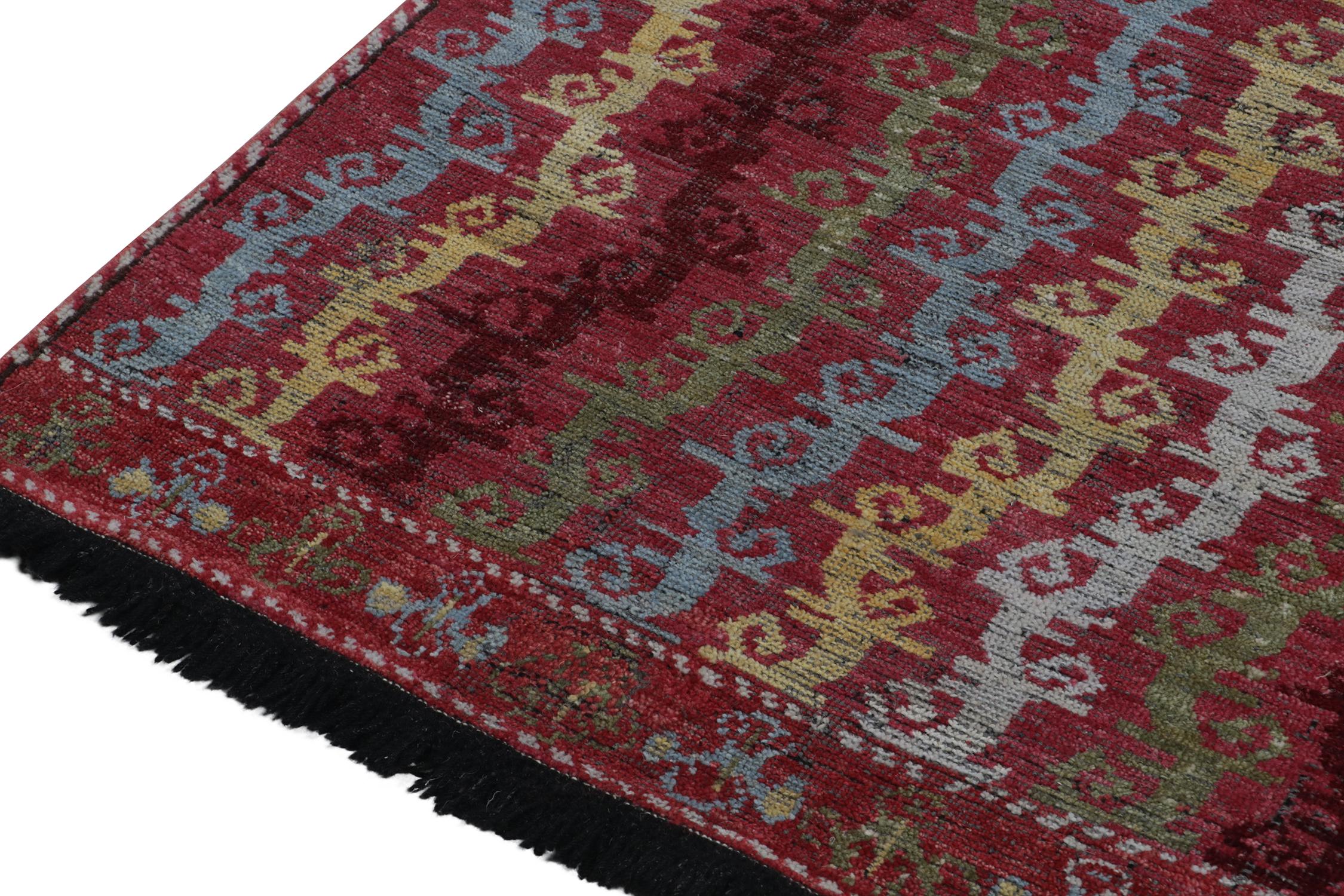 Rug & Kilim’s Tribal Style runner in Red with Vibrant Stripes In New Condition For Sale In Long Island City, NY