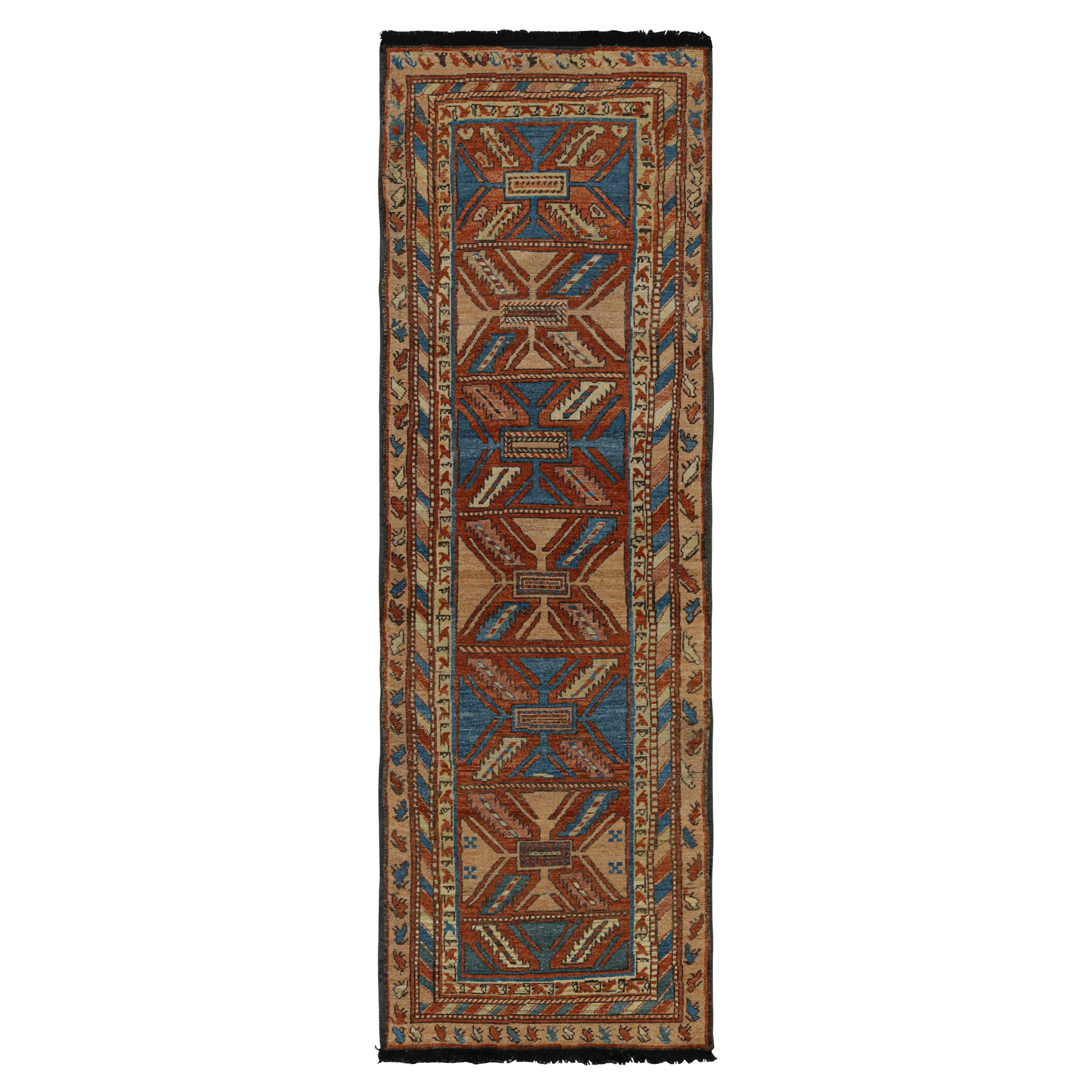 Rug 
Kilim - Tappeto da corsa in stile tribale con motivi geometrici beige, rossi e blu