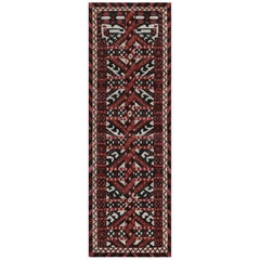 Rug
Kilim
s Tribal Style Läufer in Rot und Schwarz mit geometrischen Mustern