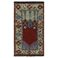 Alfombra Corredera de Estilo Tribal Rug & Kilim en Rojo con Mihrab y Motivos Florales