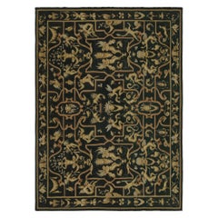 Rug 
Kilim’s Tudor Style Flatweave Rug in Dark Teal with Gold Pictorial