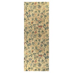 Rug & Kilim’s Tudor Style Gallery Rug in Cream, Green All over Floral Pattern