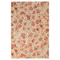 Rug & Kilim's Tudor Style Teppich in Beige, Rot & Weiß mit Blumenmuster