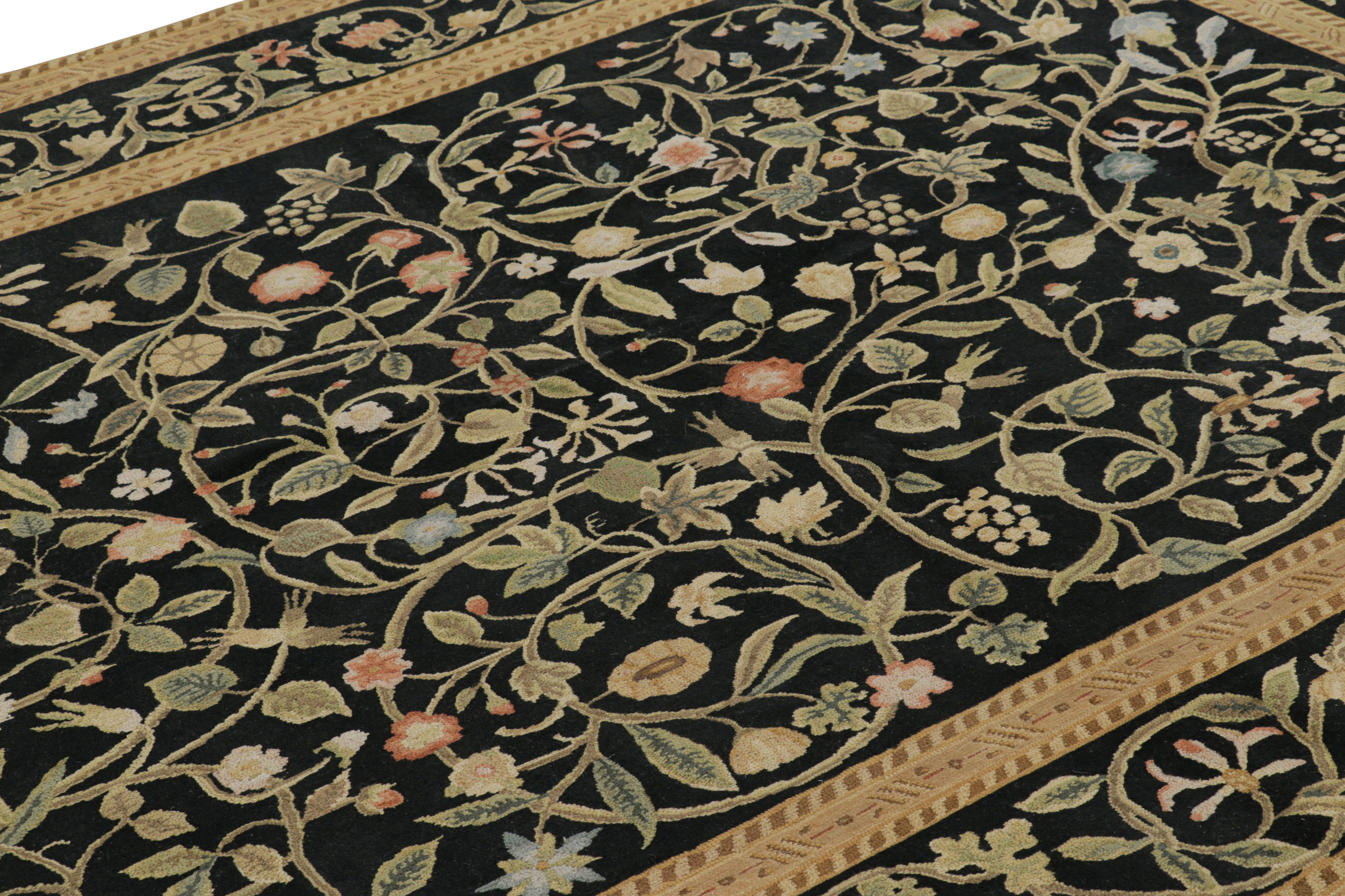 Handwoven in a wool flatweave, this 8x10 rug is a new unveiling from the European rug collection by Rug & Kilim—one of its earliest works, inspired by antique Tudor rugs and English tapestries. 

On the Design: 

This rug is from the earliest custom