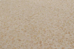 Rug & Kilim’s Tudor Style Rug in Cream with Beige-Brown Floral Patterns